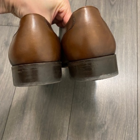 Salvatore Ferragamo Brown Leather Wingtip Oxford Shoes Size 11.5 - Picture 7 of 16